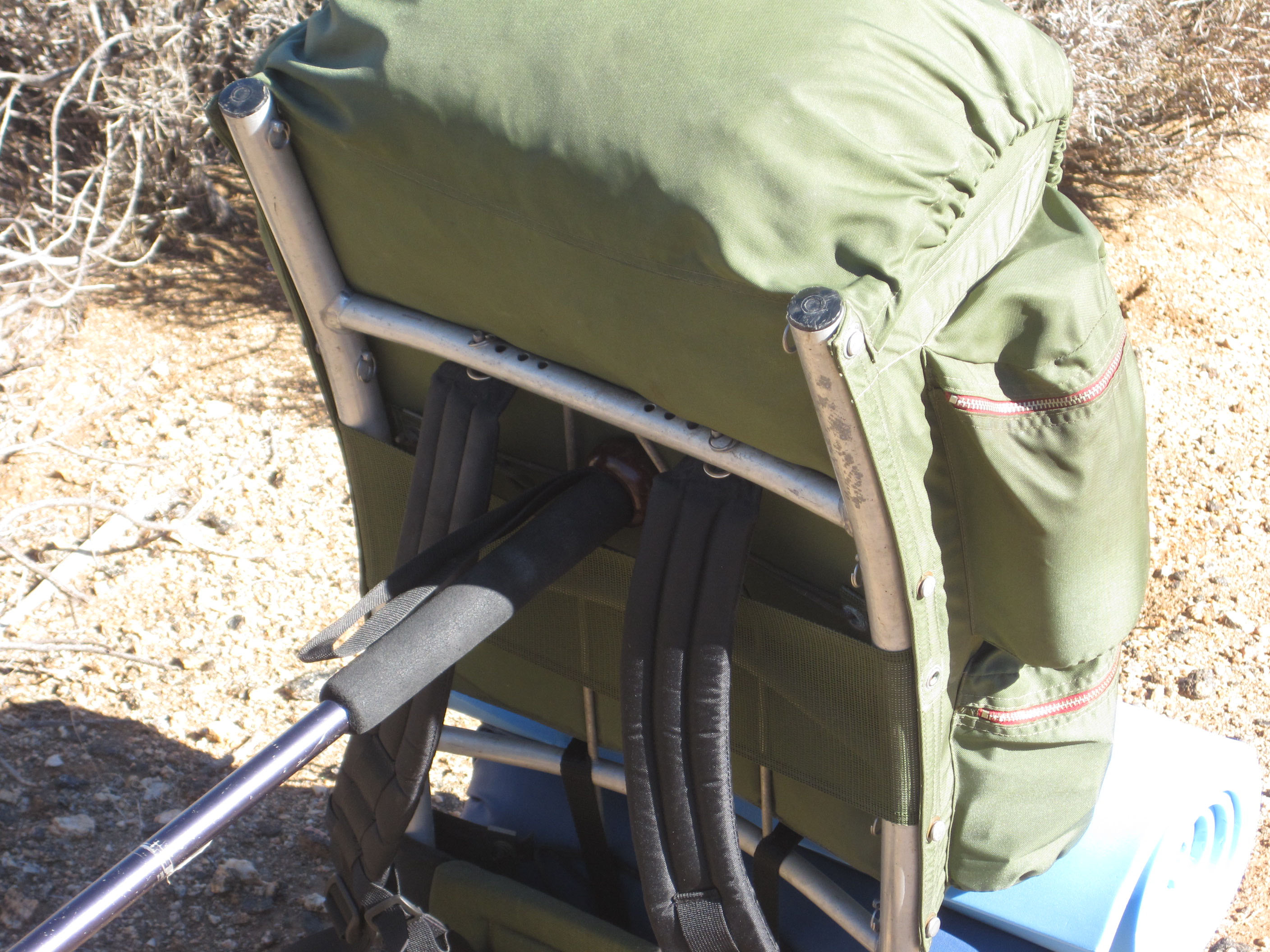 Pack Propped with Staff