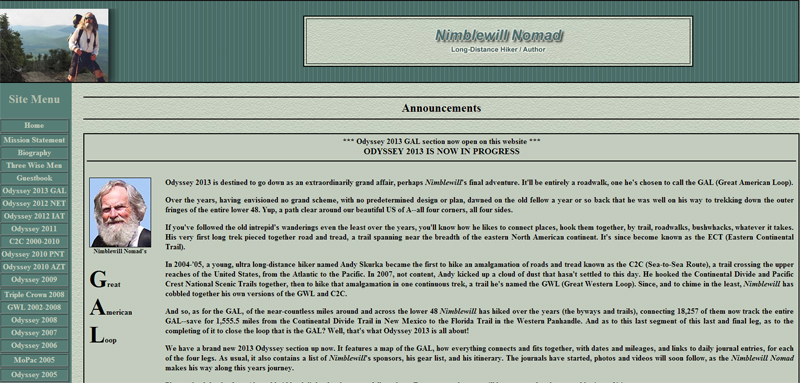 Nimblewill Nomad Website