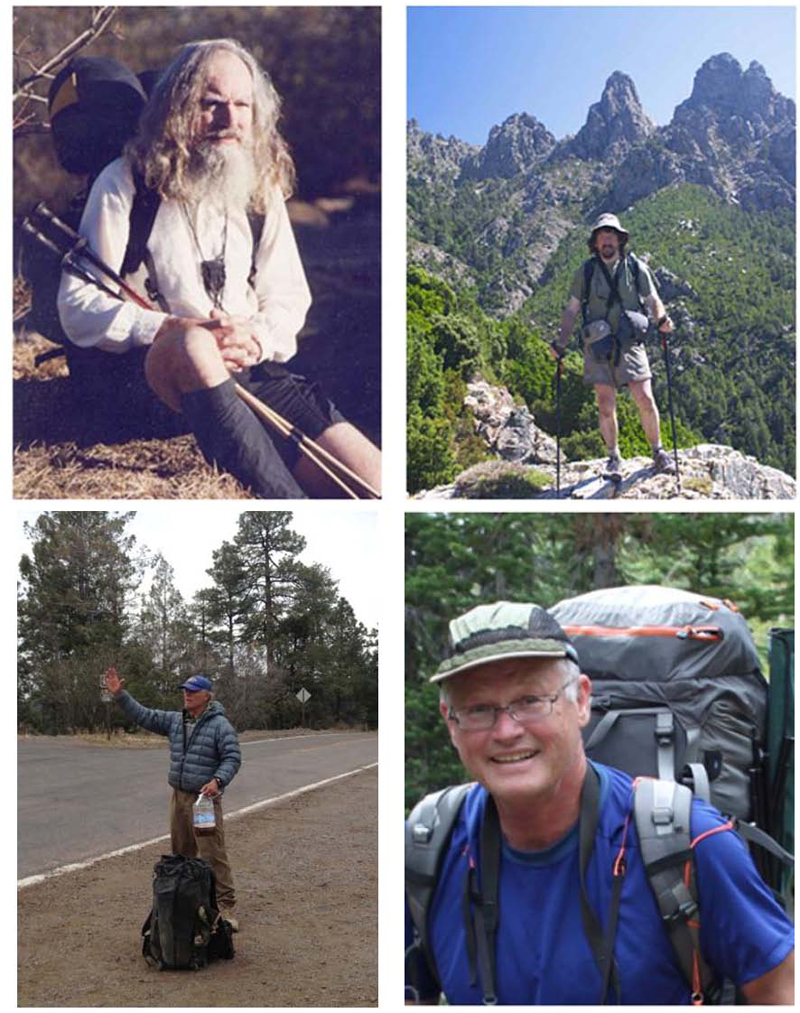 Pictures from their websites (left to right, top to bottom): Nimblewill Nomad, Chris Townsend, Tom Jamrog, Bob Shaver.