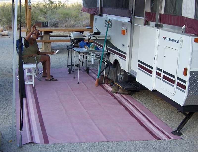 If you use a patio mat, I suggest you place it down first. Makes it easier to keep things clean, the mat can be laid next to the wheel, and the BAL Leveler or Chock, and the stabilizer all can rest on the mat, keeping it more secure.
