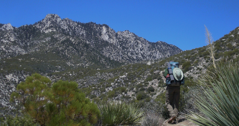 Here I am hiking up the Desert Skyline Trail. Picture by Craig Wisner.