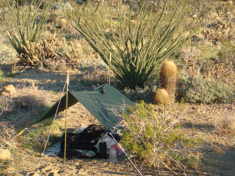 GoLite Poncho Tarp in A-Frame Mode