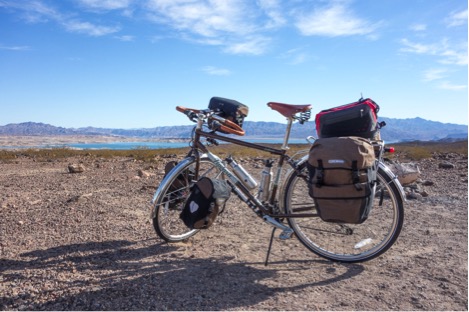 Touring Lake Mead area with my Novara Safari touring bike