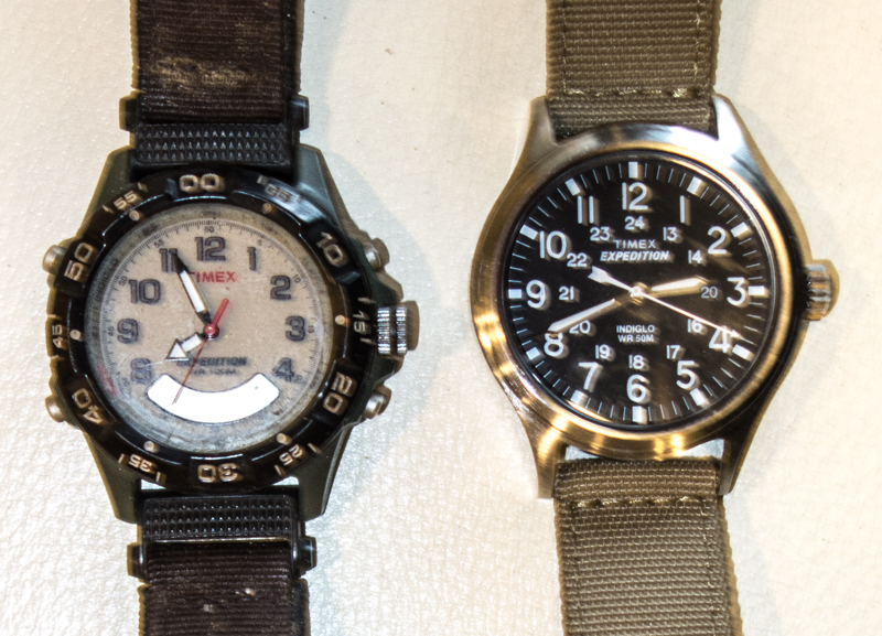 (left) dead watch. (right) new watch.