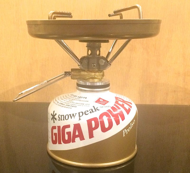 Snow Peak Giga Power stove with windshield